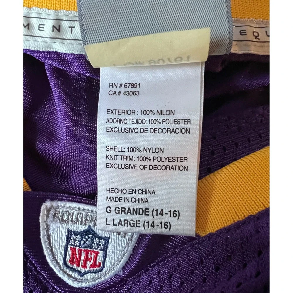 Minnesota Vikings NFL Football Jersey‎ #69 Allen Reebok Youth Large Purple